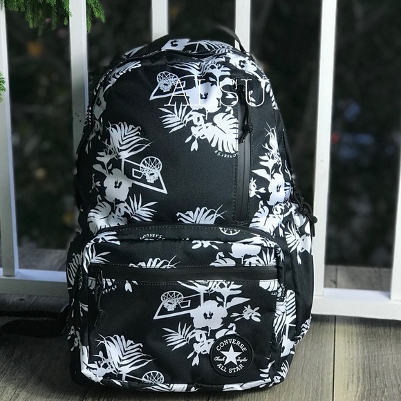 NWT Converse Go Backpack Flowers Black White 💐 - Picture 2 of 6